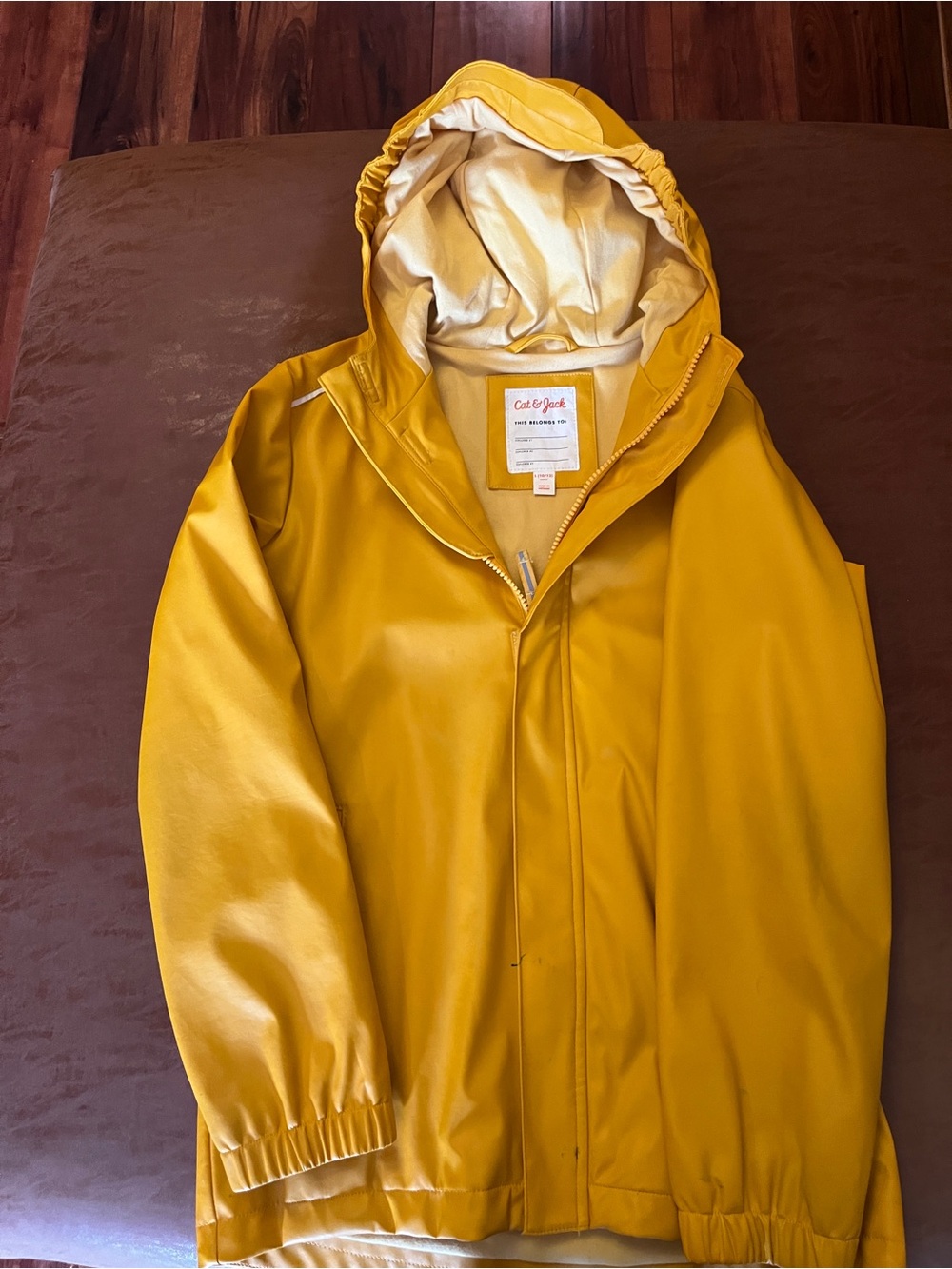 Kids Cat & Jack Mustard Yellow Hooded Raincoat